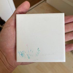 White ceramic coasters with abstract art (set of 4)